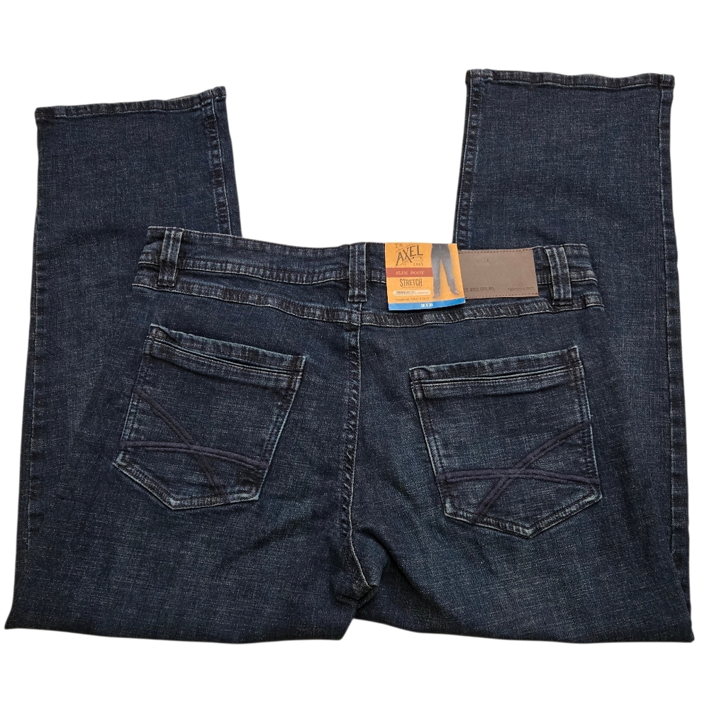 NWT TK Axel Men's Jeans 38x30 Slim Boot Cut Stretch Denim